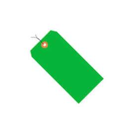 Global Industrial Shipping Tag, Pre Wired#2, 3-1/4"L x 1-5/8"W, Fluorescent Green, 1000/Pk