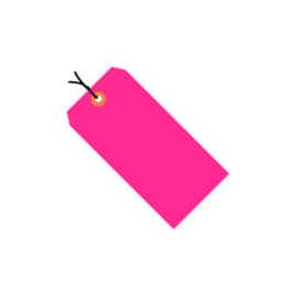Shipping Tags, Pre Wired, #8, 6-1/4"L x 3-1/8"W, Fluorescent Pink, 1000/Pack