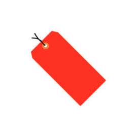 Global Industrial Shipping Tag Pre Strung, #2, 3-1/4"L x 1-5/8"W, Fluorescent Red, 1000/Pk