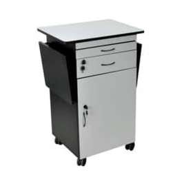 Luxor Wood Multimedia Workstation, 23-3/4"W x 18-7/8"D x 37-3/8"H, Gray/Black