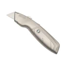 IRWIN 2082101 Utility Knife, 2-1/4 in L Blade, 1-1/2 in W Blade, Bi-Metal Blade, Ergonomic Handle, Silver Handle
