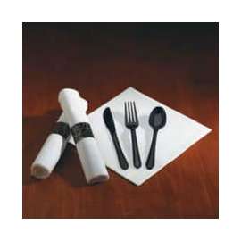 Hoffmaster HFM119971, Caterwrap Cutlery Combo, Plastic, Black, 100/Carton