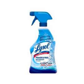 Lysol Power & Free Bathroom Cleaner W/ Peroxide Cool Spring, 22 Oz Spray 12/Case - RAC85668CT