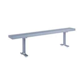Lyon Locker Bench Aluminum Top & Pedestals NF5825 - 96"W x 9-1/2"D x 17-1/8"H