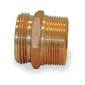 Fire Hose Double Male Nipple - 2 In. NPT X 2-1/2 In. NH - Brass