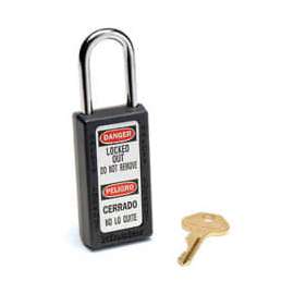 Master Lock Safety 411 Series Zenex Thermoplastic Padlock, Black, 411BLK