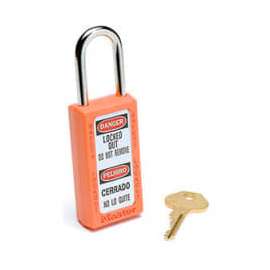 Master Lock Safety 411 Series Zenex Thermoplastic Padlock, Orange, 411ORJ