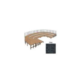 NPS - Gray Carpet 576"L x 144"W x 24"H 3 Level Seated Choral Riser Packadges