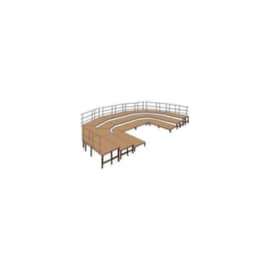 NPS - Brown Hardboard 504"L x 108"W x 24"H 3 Level Seated Choral Riser Packadges