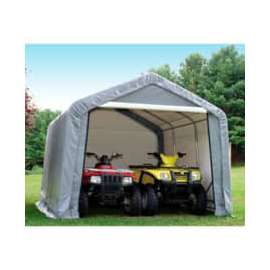 12x12'3"x8'6" Peak Style Shed 4-15" Augers 1-3/8" Frame - Grey