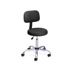 Boss Medical Stool with Backrest - Vinyl - Black