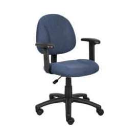 Boss Deluxe Posture Chair with Adjustable Arms Blue