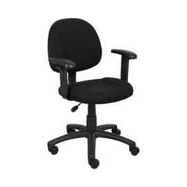Boss Deluxe Posture Chair with Adjustable Arms Black