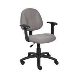 Boss Deluxe Posture Chair with Adjustable Arms Gray