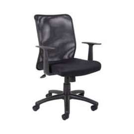 Interion Mesh Office Chair with Adjustable Arms & Mid Back, Fabric, Black