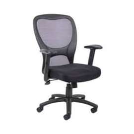 Interion Mesh Office Chair With 25"H High Back & Adjustable Arms, Fabric, Black