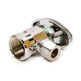 1/2"Chrome-Plated Compr. Fip Inlet X 3/8"O.D. Multi-Turn Angle Valve - Lead Free