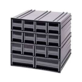 Quantum Interlocking Storage Cabinet QIC-12123 - 11-3/4"Wx11-3/8"Dx11"H - 14 Gray Drawers