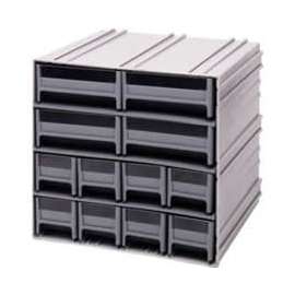 Quantum Interlocking Storage Cabinet QIC-8143 - 11-3/4"Wx11-3/8"Dx11"H - 12 Gray Drawers