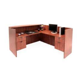 Regency Reception Station with Double Pedestals - Cherry - Manager Series