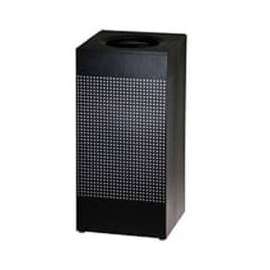 Rubbermaid Silhouette Steel Square Trash Can W/Plastic Liner, 16 Gallon, Black