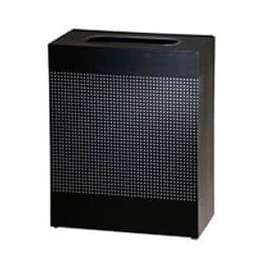 Rubbermaid Silhouette Steel Rectangular Trash Can W/Plastic Liner, 22-1/2 Gal., Black