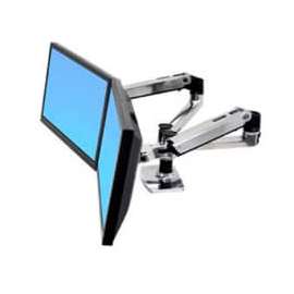 Ergotron LX Dual Side-by-Side Arm, Polished Aluminum