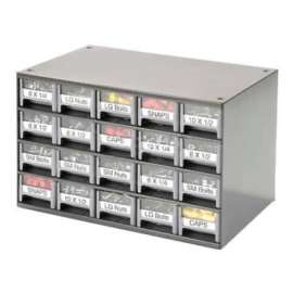 Akro-Mils Steel Small Parts Storage Cabinet 19320 - 17"W x 11"D x 11"H w/ 20 Gray Drawers