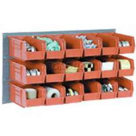 Global Industrial Wall Bin Rack Panel 36 x19 - 32 Red 4-1/8x7-1/2x3 Stacking Bins
