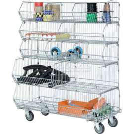 Global Industrial Stackable Rack w/ Removable Wire Bins, 48"W x 20"D x 54"H