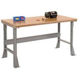 Global Industrial Flared Leg Workbench w/ Shop Top Safety Edge, 72"W x 36"D, Gray