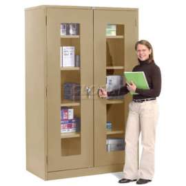 Clear View Storage Cabinet Assembled 48x24x78 - Tan
