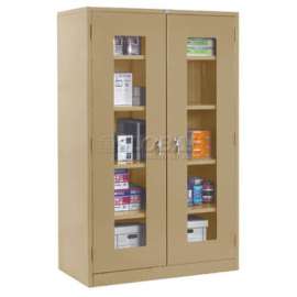 Clear View Storage Cabinet Assembled 36x18x78 - Tan