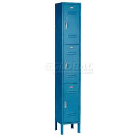 Global Industrial Paramount 3-Tier 3 Door Locker, 12"Wx15"Dx24"H, Blue, Assembled