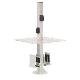 Global Industrial 81"H Complete Floor Mount Orbit Computer Kiosk with VESA Mounts, Beige
