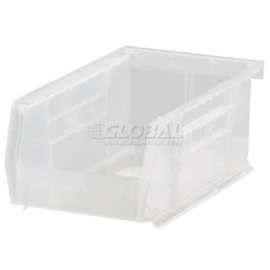 Global Industrial Plastic Stack & Hang Bin, 4-1/8"W x 7-3/8"D x 3"H, Clear