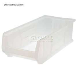 Quantum Mobile Hulk Plastic Stacking Bin, 16-1/2"W x 23-7/8"D x 11"H, Clear