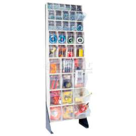 Quantum Tip Out Bin Floor Stand QFS170-36- Single Sided 70" H Ivory