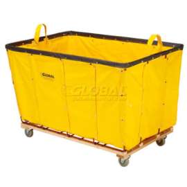 Global Industrial Basket Bulk Truck, Vinyl, 8 Bushel Capacity, Yellow