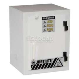 Justrite White Polyethylene Acid Cabinet - Countertop