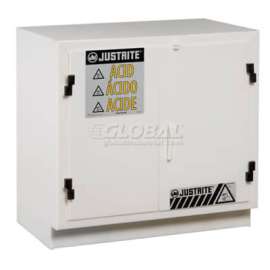 Justrite White Polyethylene Acid Cabinet - Undercounter