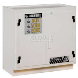 Justrite White Polyethylene Acid Cabinet - Standard