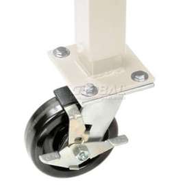 Global Industrial 5" Phenolic Swivel Casters with Brakes Tan - Set of 4
