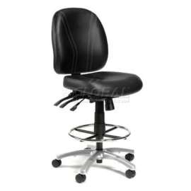 Interion 8-Way Adjustable Antibacterial Stool, Black