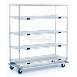Nexel Open Sided Wire Exchange Truck w/5 Wire Shelves, 1000 lb. Capacity, 36"L x 18"W x 69"H