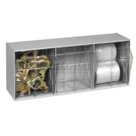 Quantum Tip Out Storage Bin QTB303 - 3 Compartments Gray
