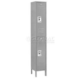 Global Industrial Infinity 2-Tier 2 Door Locker, 12"Wx18"Dx36"H, Gray, Unassembled