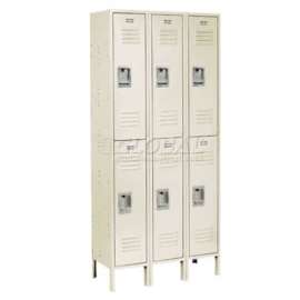 Global Industrial Infinity 2-Tier 6 Door Locker, 12"Wx18"Dx36"H, Tan, Unassembled