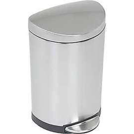 simplehuman Mini Semi Round Step Can - 2-3/5 Gallon Brushed SS