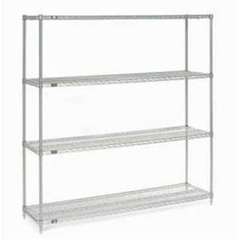 Nexel Poly-Z-Brite, 4 Tier, Wire Shelving Starter Unit, 54"W x 21"D x 86"H